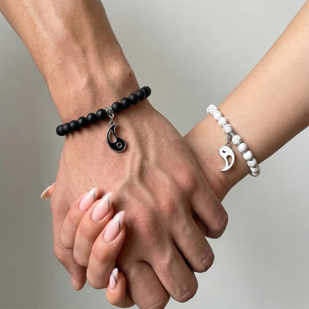 Set de Pulseras de Pareja "Yin Yang" - Equilibrio y Conexión detail 1
