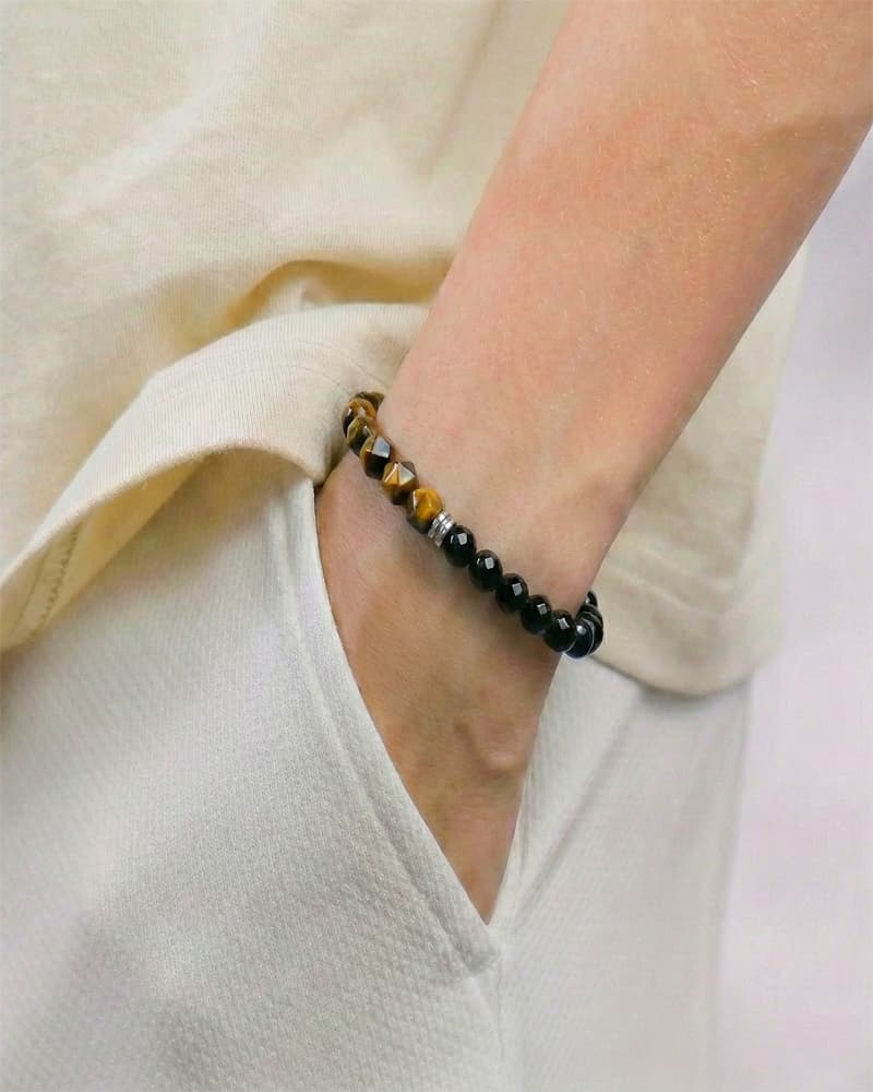 Pulsera Dualidad Ojo de Tigre & Ónix Negro detail 1